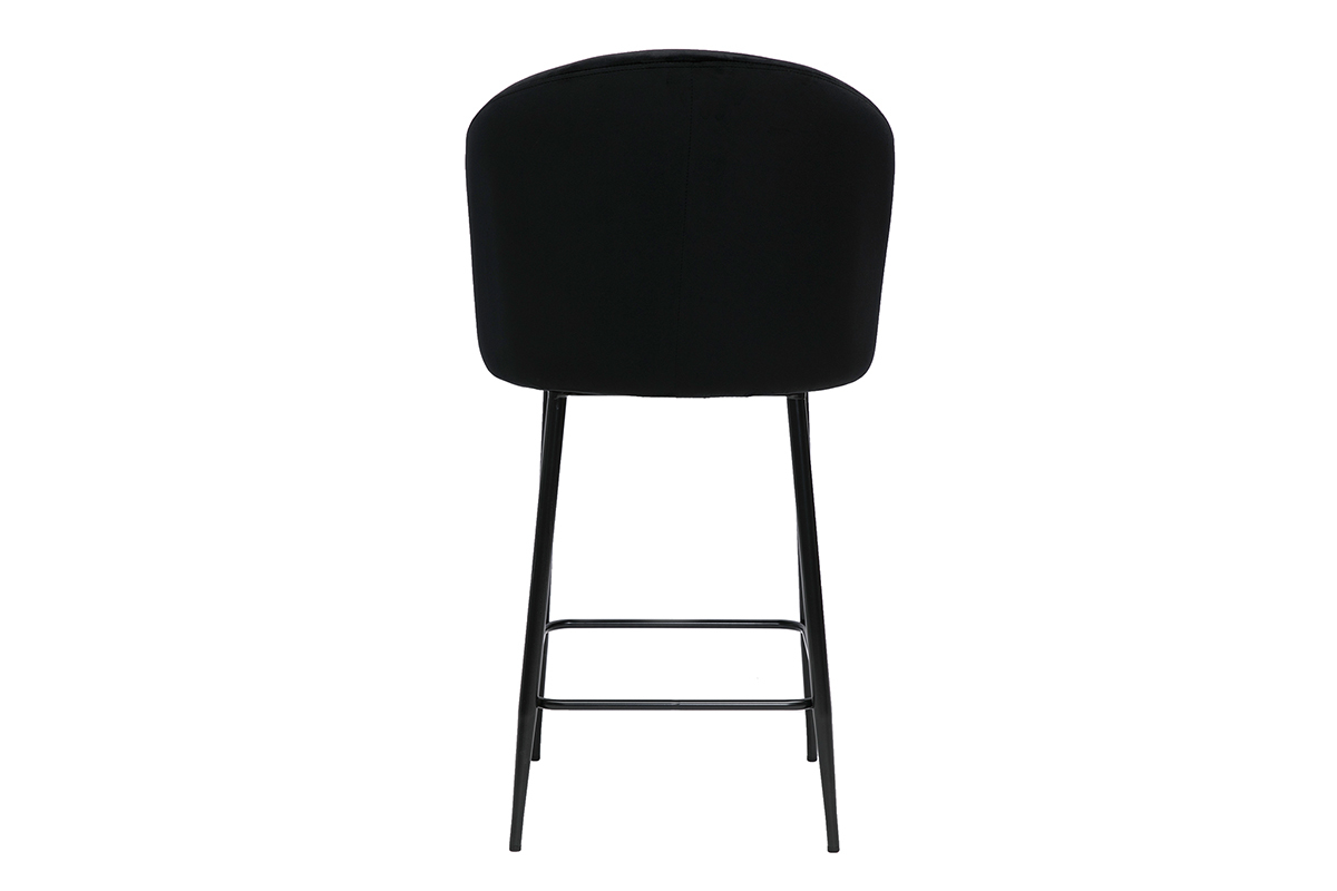 Tabouret de bar design en velours noir H68 cm VANITY