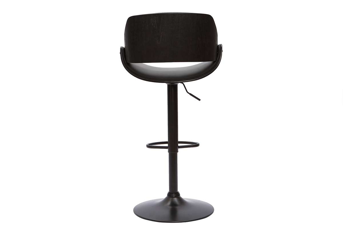 Tabouret de bar design noir rglable pivotant 360 CLASH