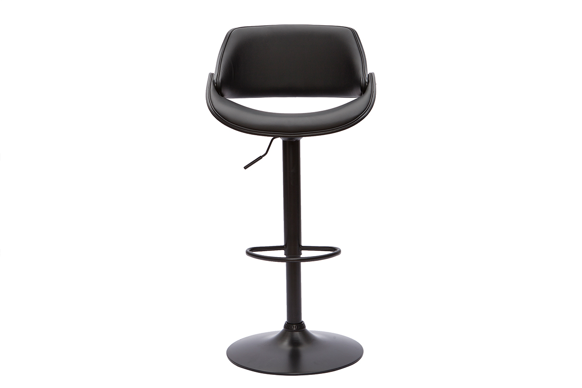 Tabouret de bar design noir rglable pivotant 360 CLASH