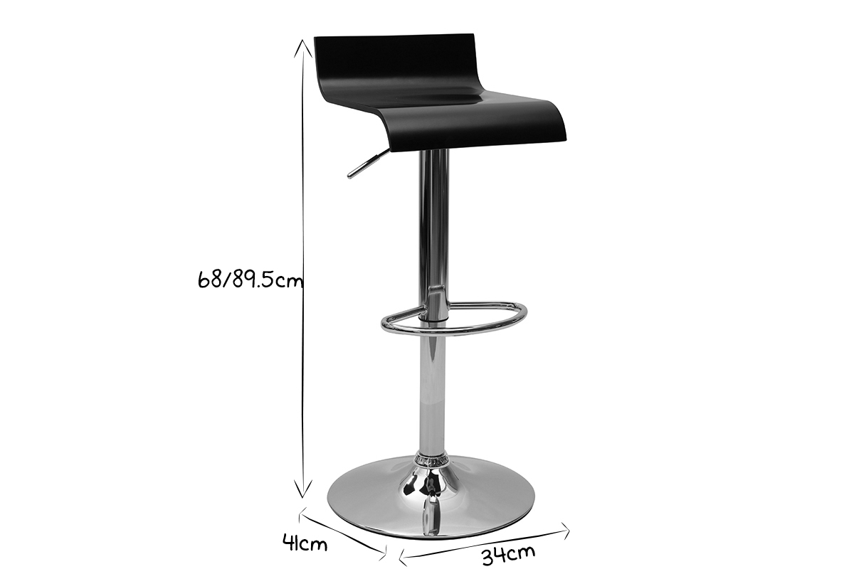 Tabouret de bar design noir SURF V2