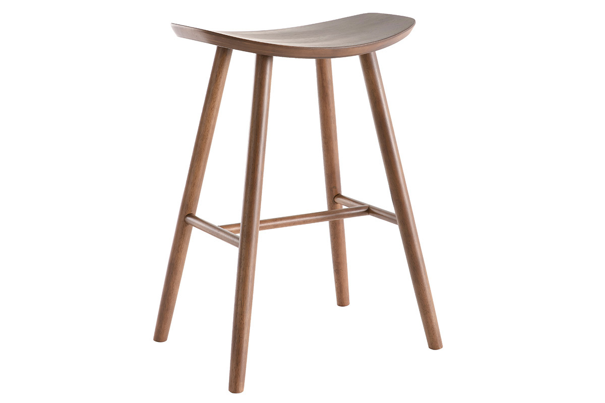 Tabouret de bar design noyer H65 cm DEMORY