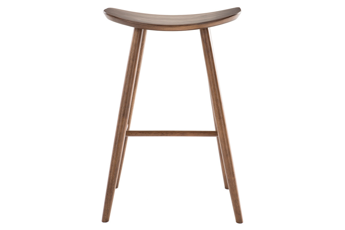 Tabouret de bar design noyer H72 cm DEMORY