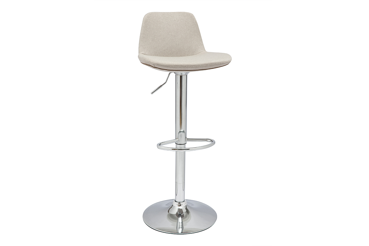 Tabouret de bar design tissu naturel lot de 2 ZACK