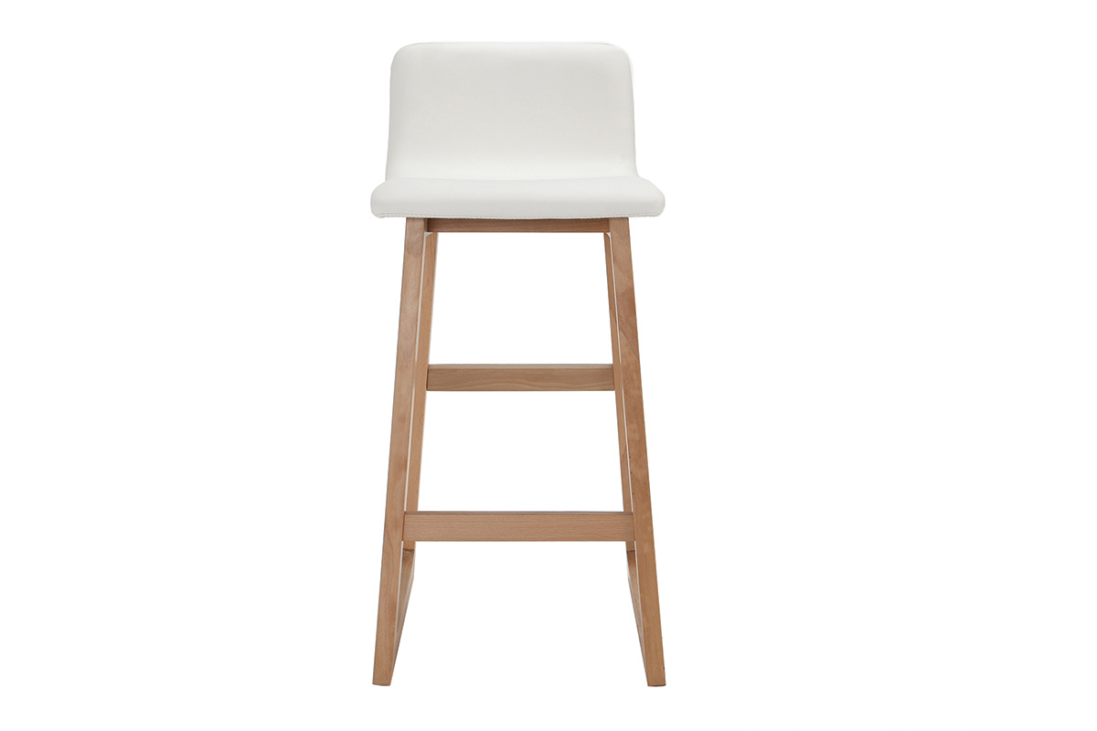 Tabourets de bar bois clair et blanc 65 cm (lot de 2) OSAKA