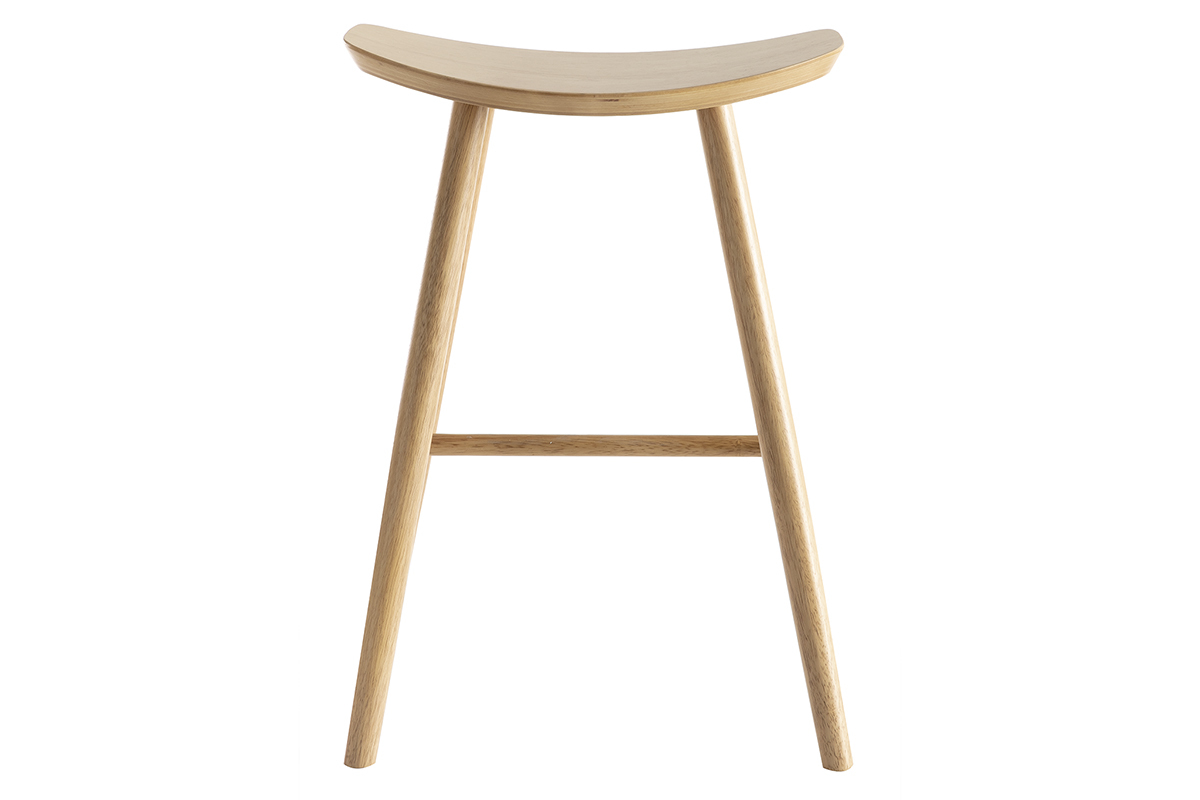 Tabourets de bar bois clair H65 cm (lot de 2) DEMORY