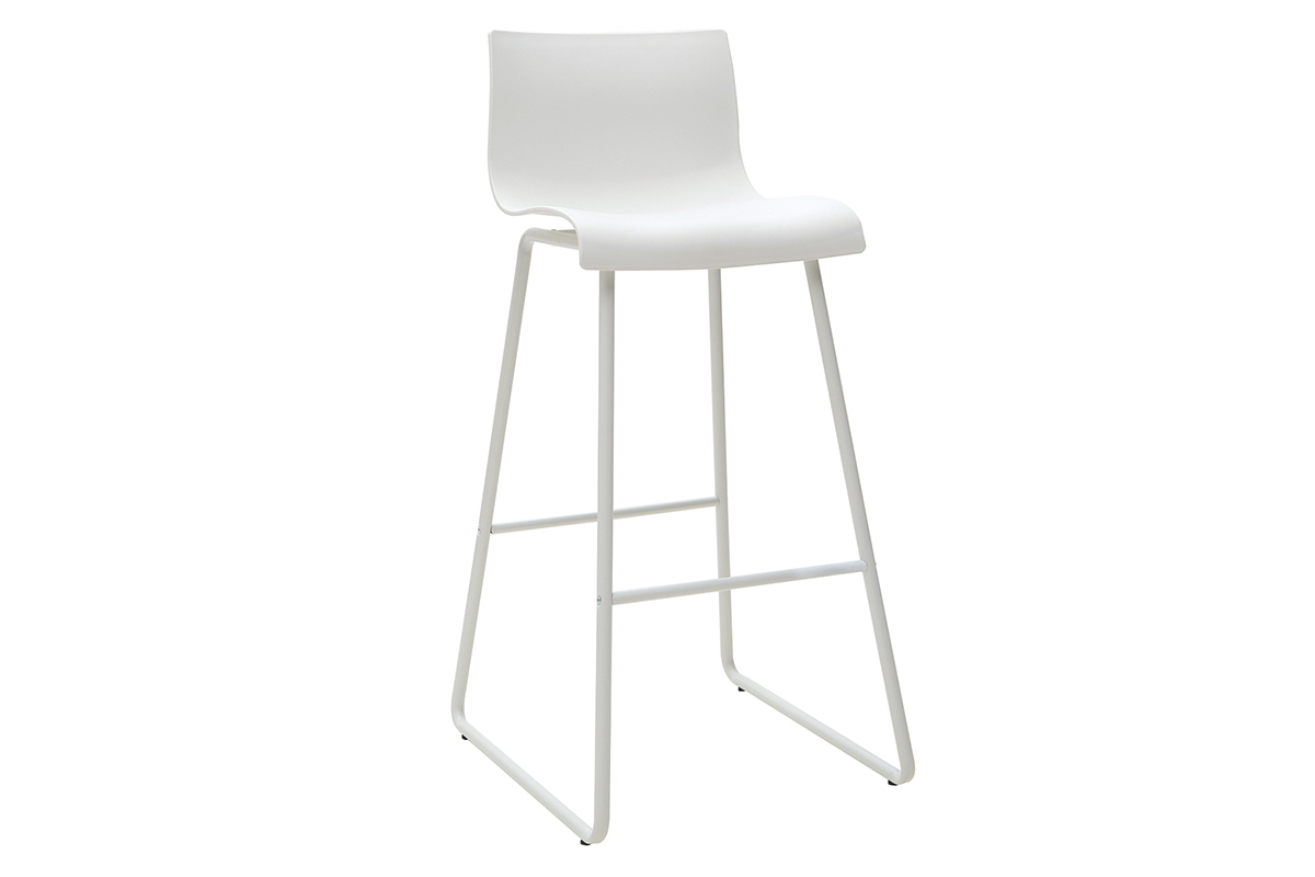 Tabourets de bar design blanc 76 cm (lot de 2) ONA