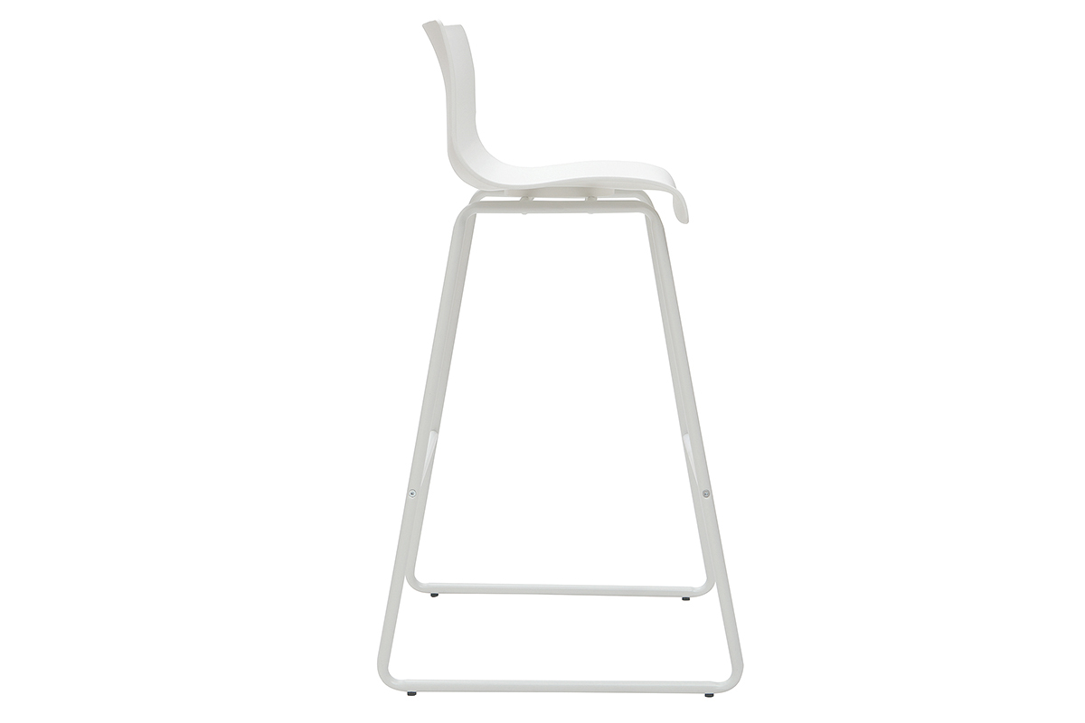 Tabourets de bar design blanc 76 cm (lot de 2) ONA