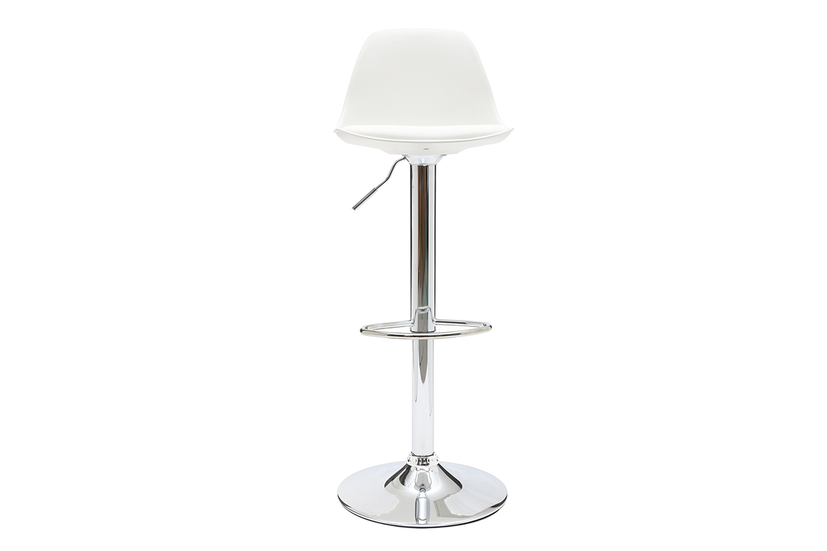 Tabourets de bar design blancs (lot de 2) STEEVY