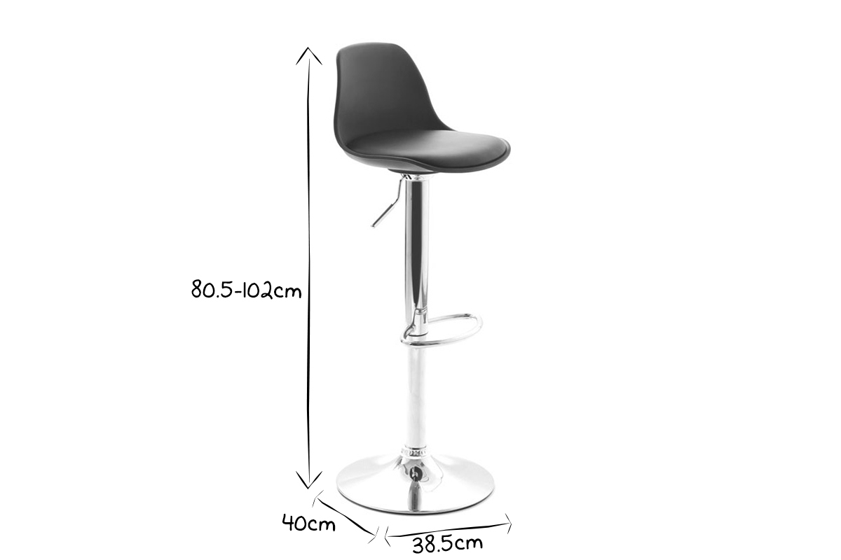 Tabourets de bar design blancs (lot de 2) STEEVY