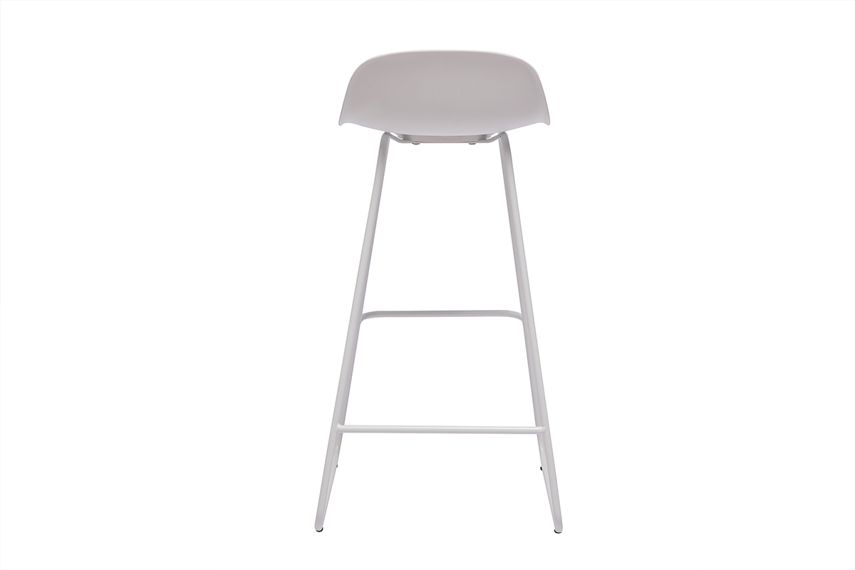 Tabourets de bar design blancs H70 cm (lot de 2) ELLA