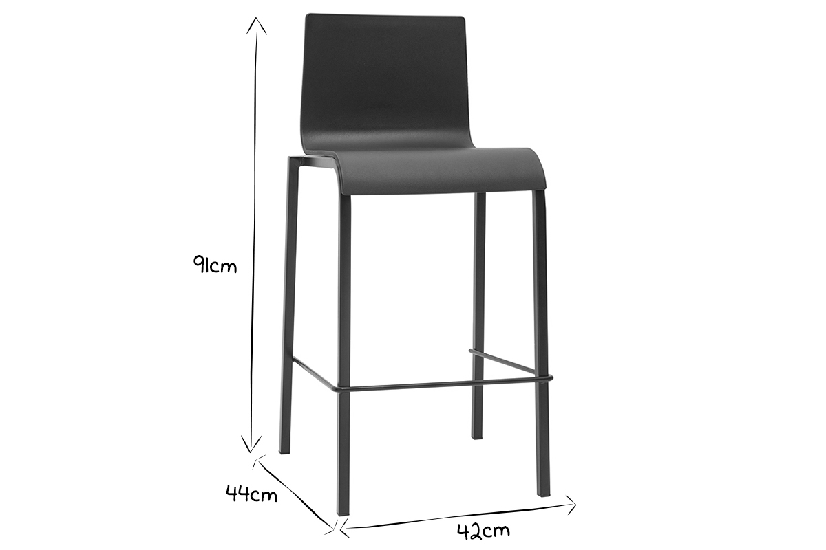 Tabourets de bar design empilables blancs H65 cm (lot de 2) KUPA