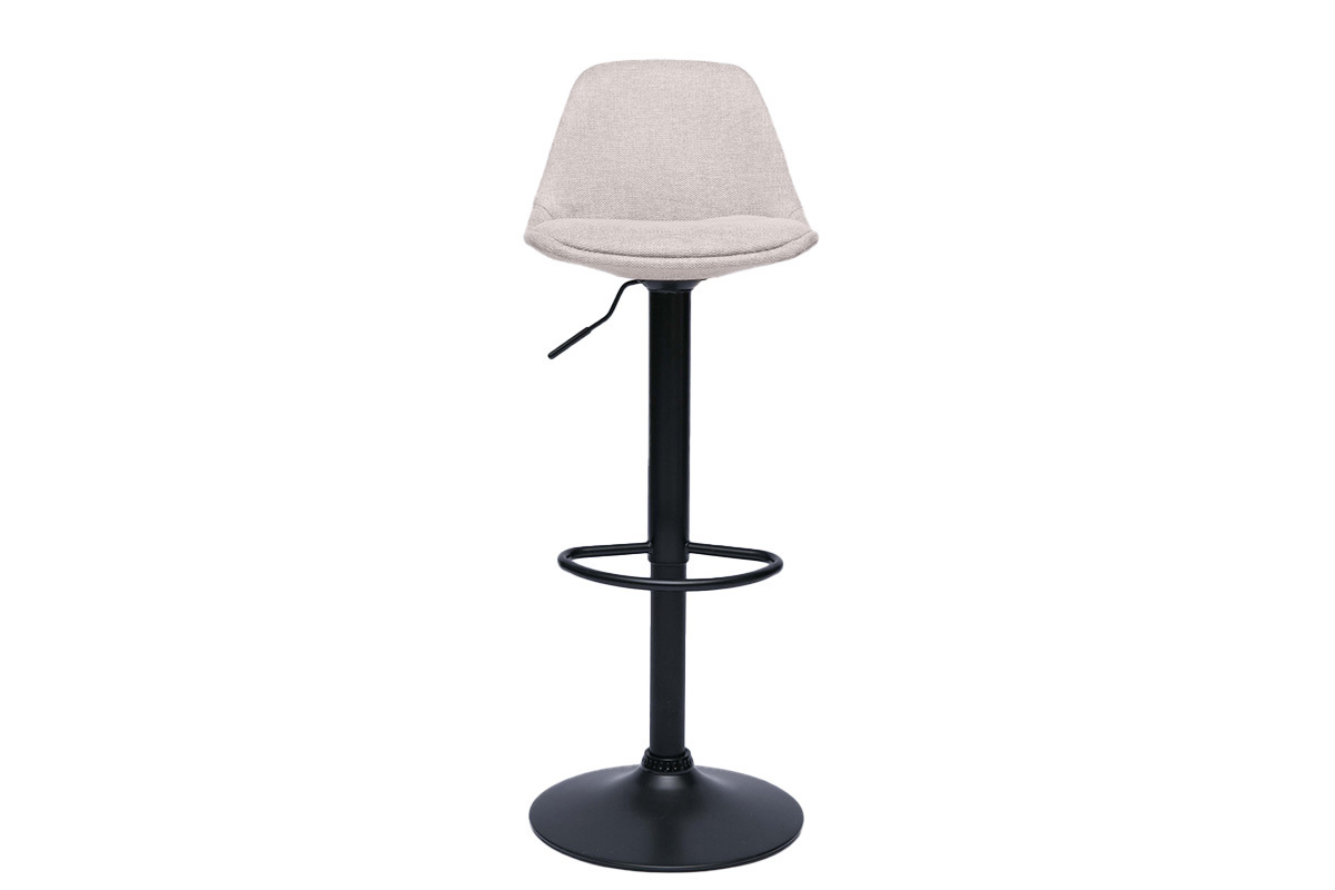 Tabourets de bar design en tissu effet velours textur beige (lot de 2) STEEVY