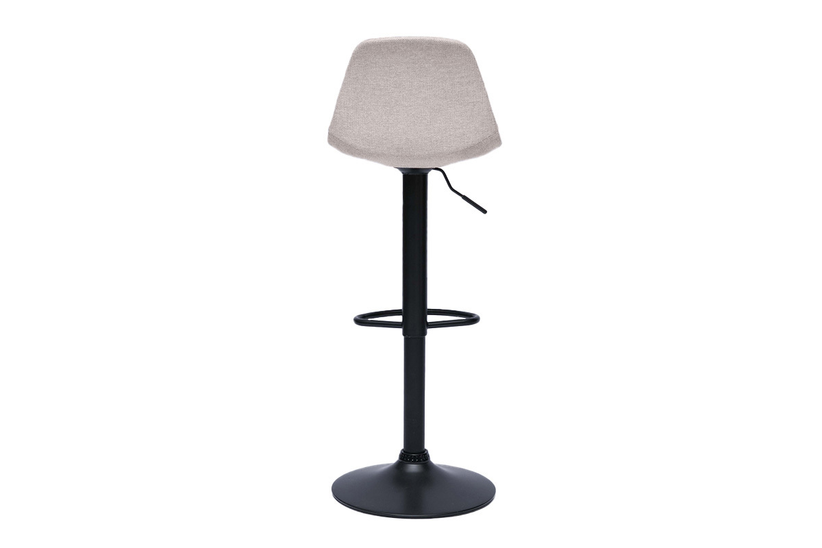 Tabourets de bar design en tissu effet velours textur beige (lot de 2) STEEVY