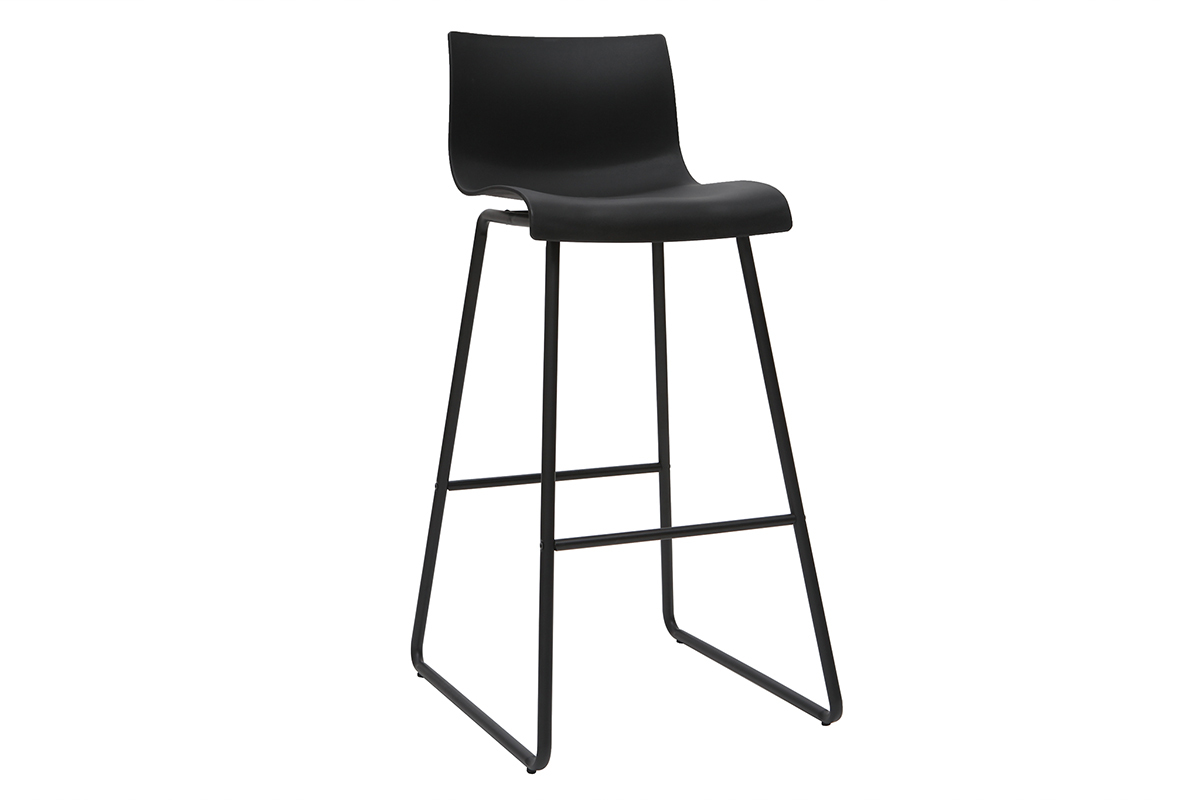 Tabourets de bar design noir 76 cm (lot de 2) ONA