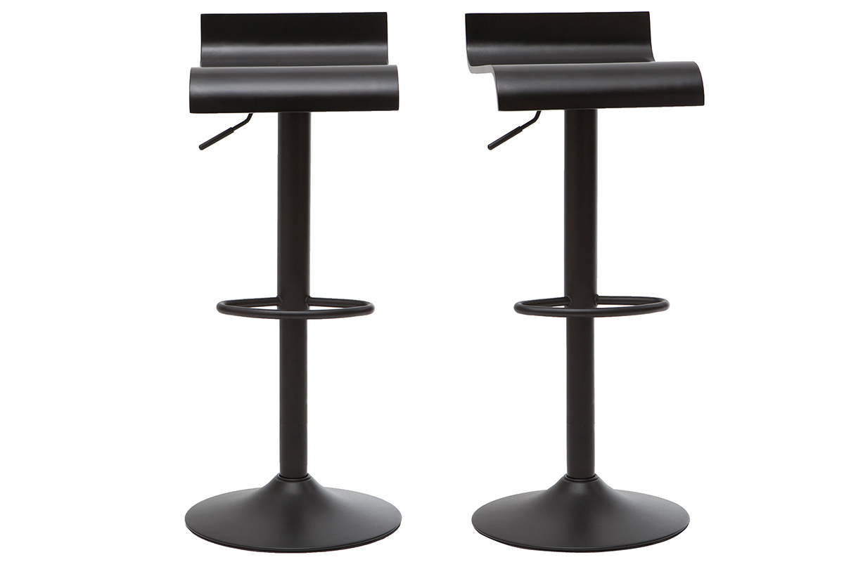 Tabourets de bar design noirs (lot de 2) SURF