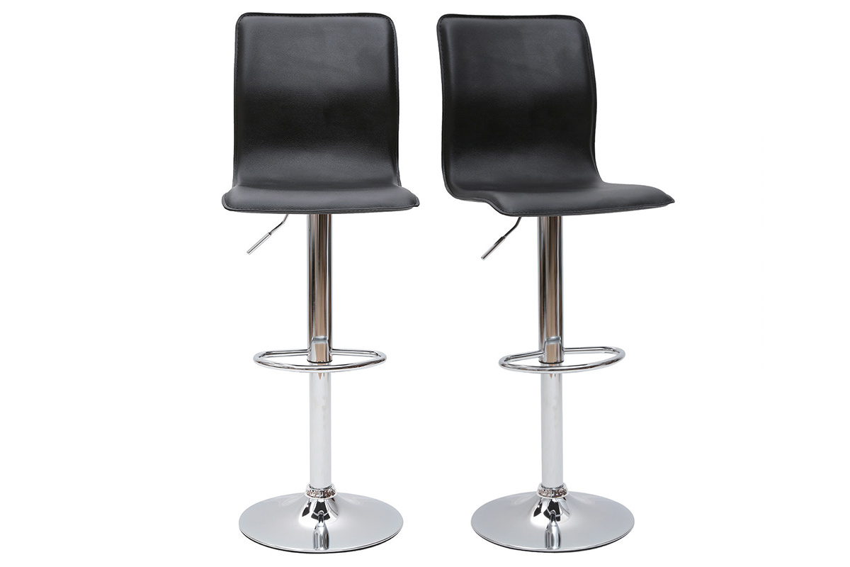 Tabourets de bar design noirs (lot de 2) SURF ALTO