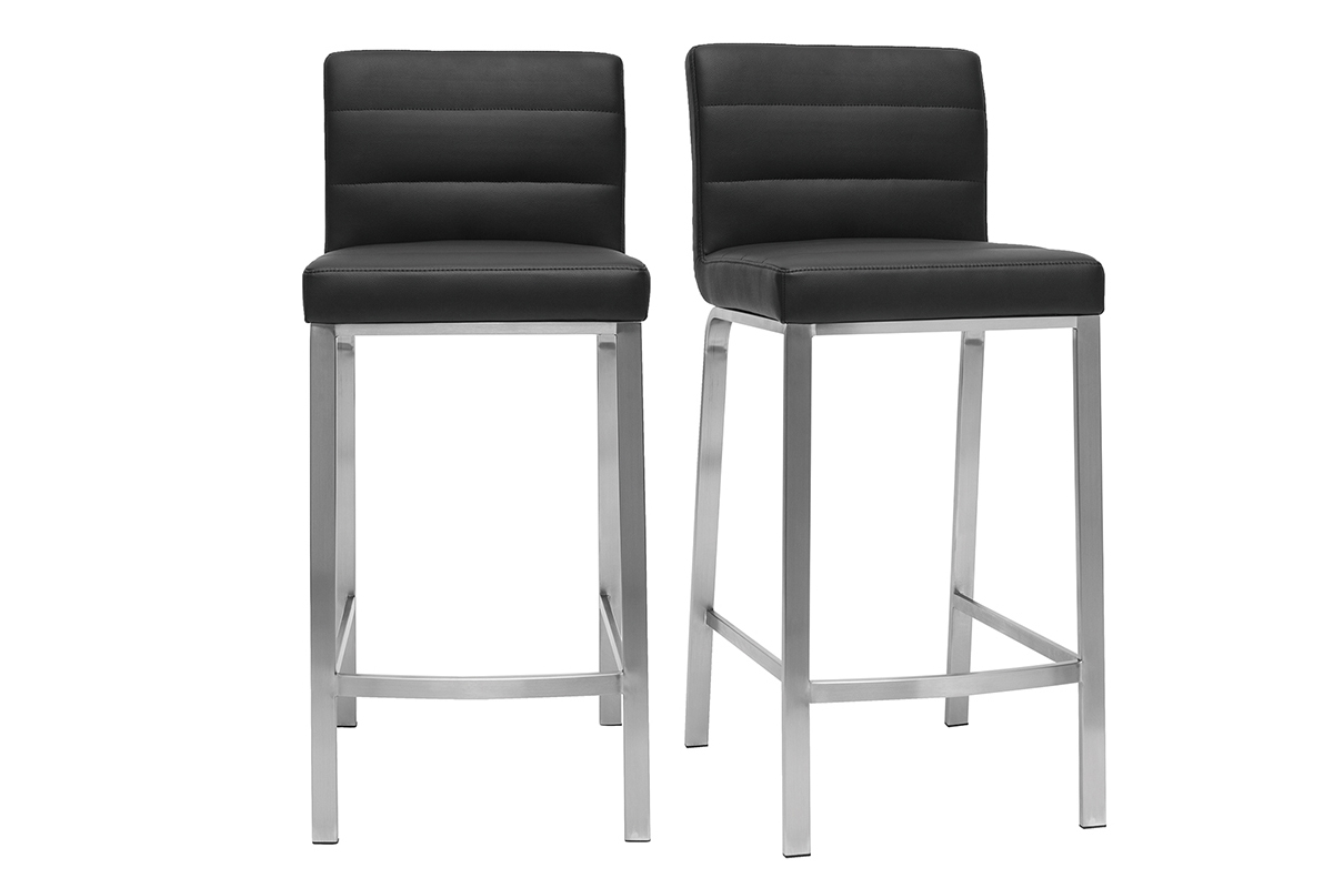 Tabourets de bar design noirs 66 cm (lot de 2) TOMY