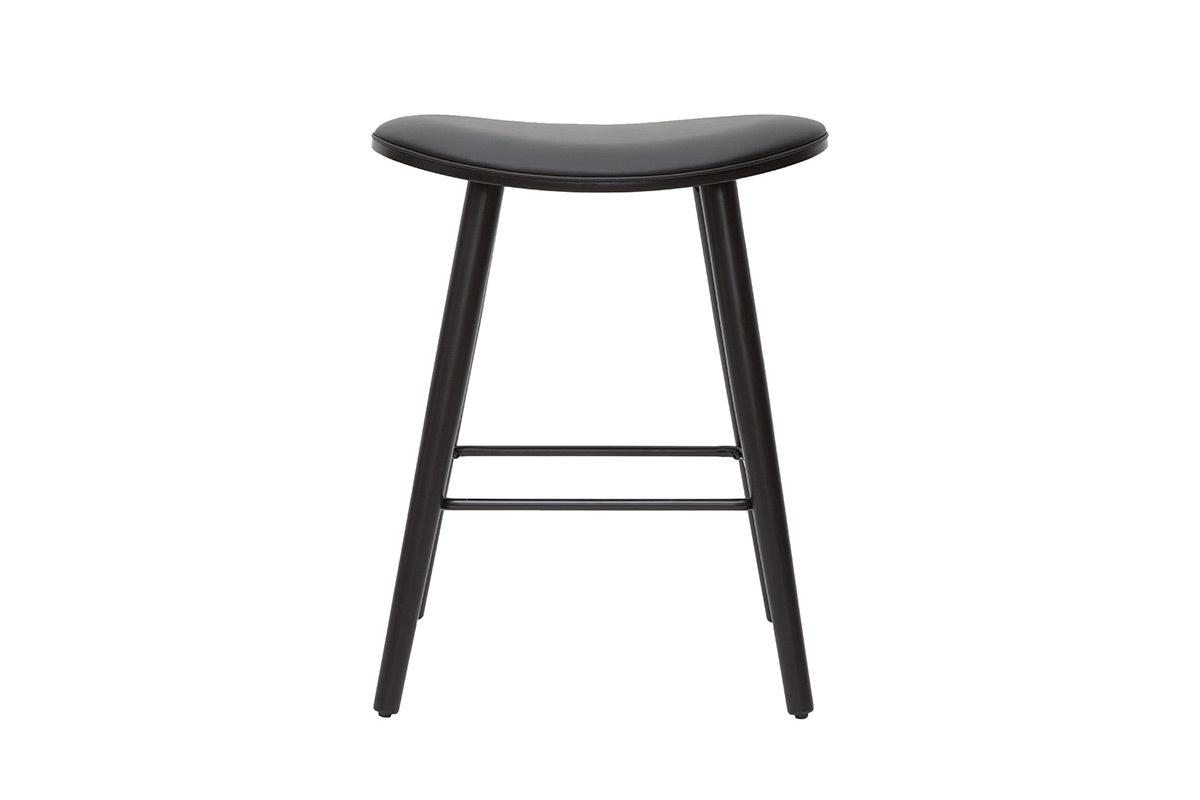 Tabourets de bar design noirs H65 cm (lot de 2) MEADOW