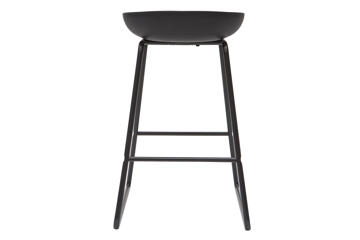 Tabourets de bar design noirs H65 cm (lot de 2) PEBBLE