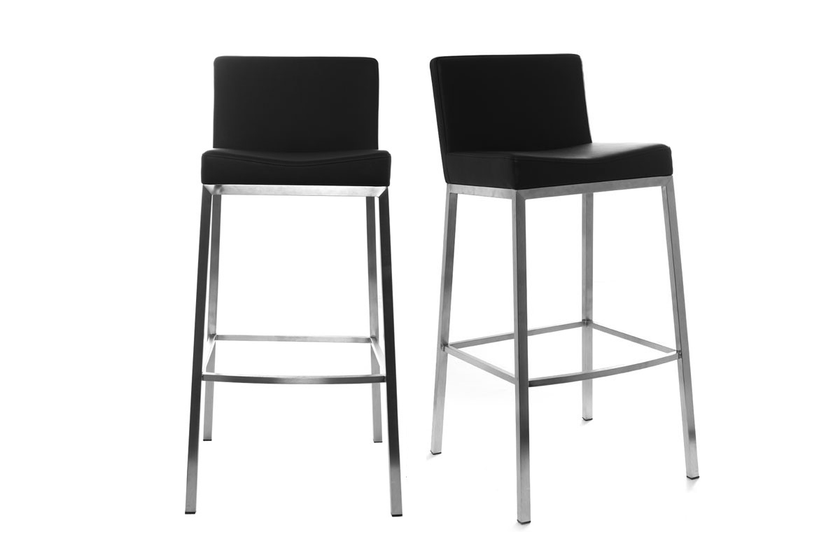 Tabourets de bar design noirs H66 cm (lot de 2) EPSILON