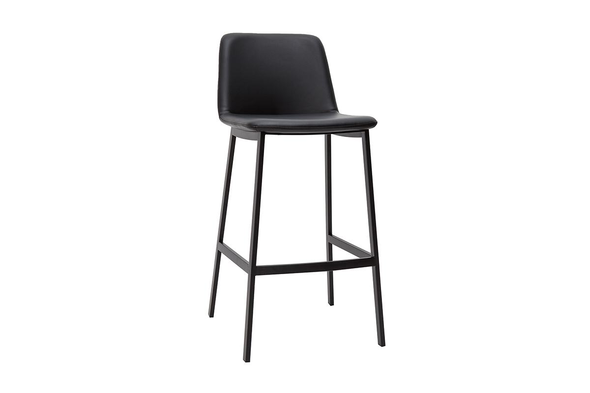 Tabourets de bar design noirs H75 cm (lot de 2) ARSENE