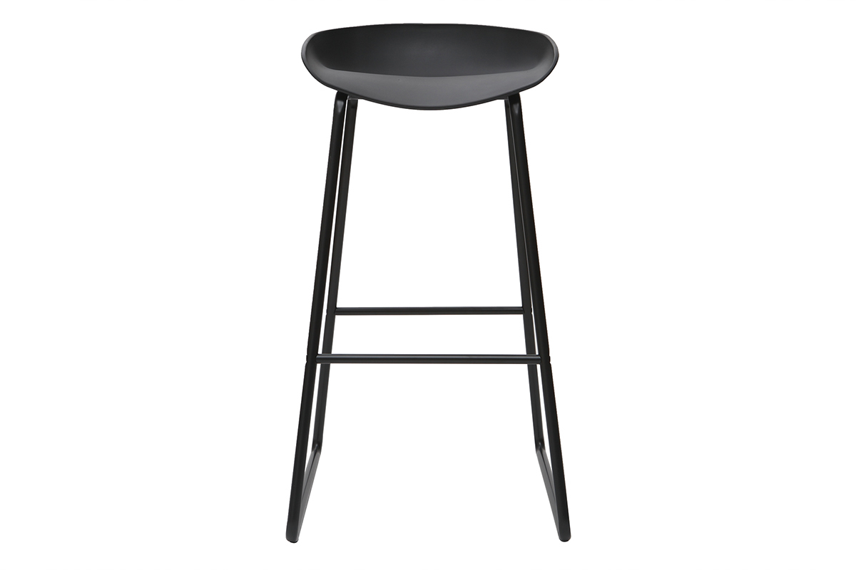 Tabourets de bar design noirs H75 cm (lot de 2) PEBBLE