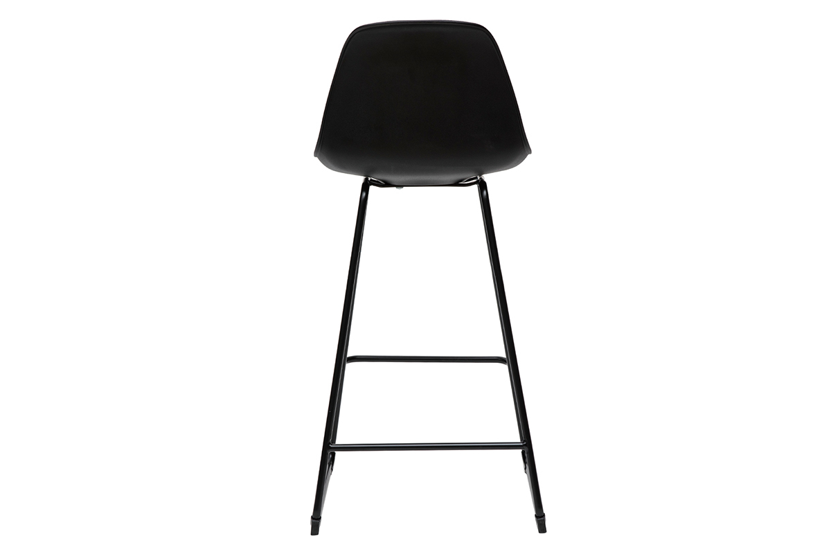 Tabourets de bar design noirs pieds mtal 65 cm (lot de 2) FRANZ