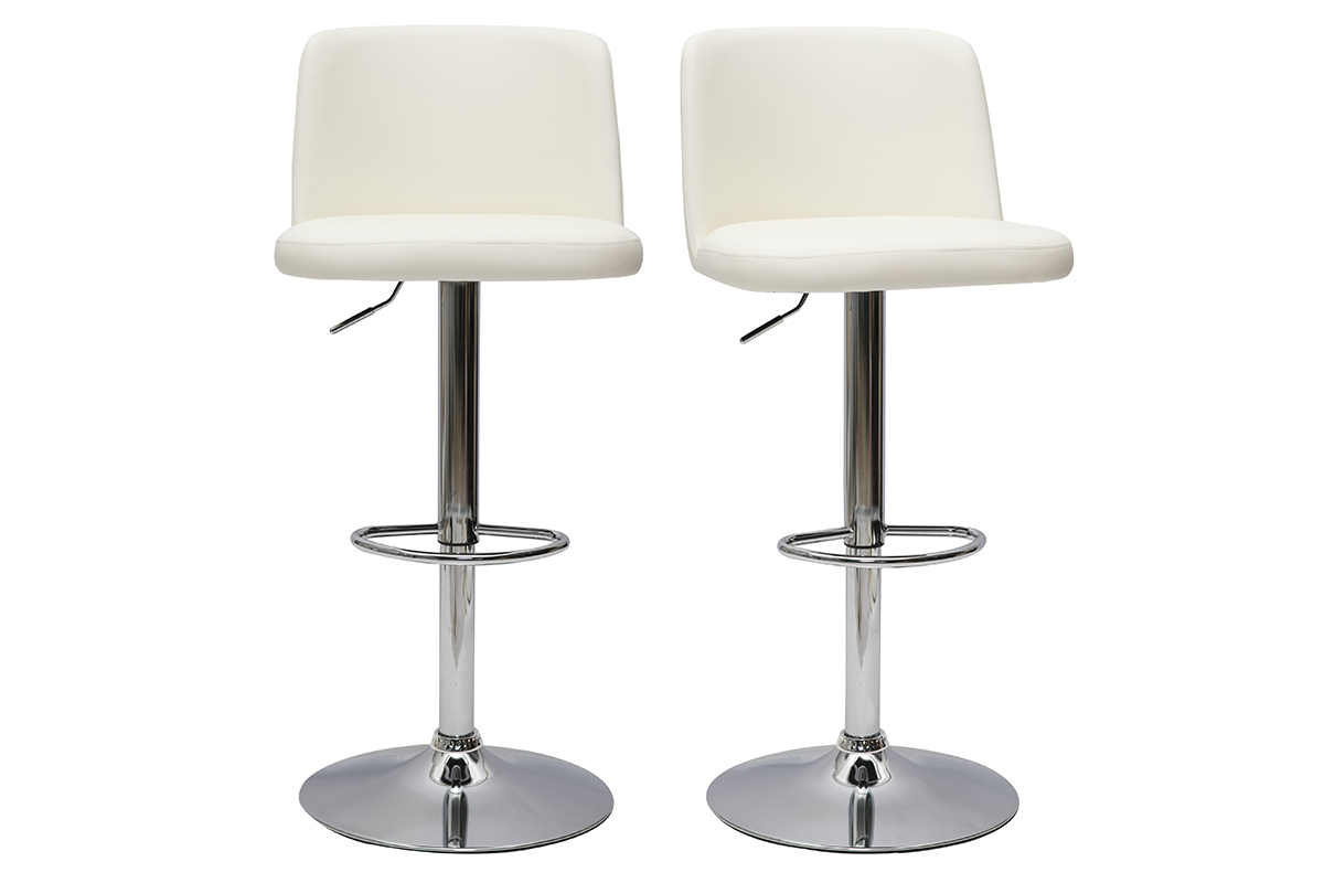 Tabourets de bar design rglables blancs (lot de 2) MONTI