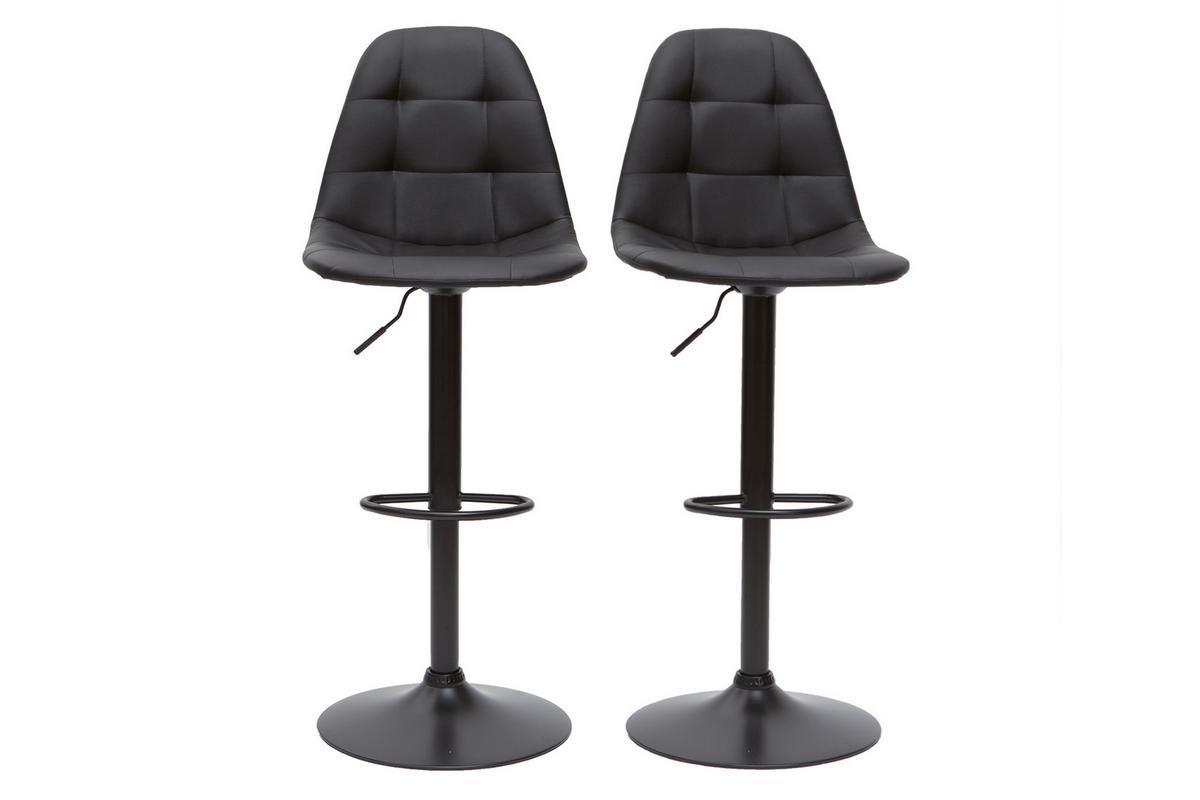 Tabourets de bar design rglables noirs (lot de 2) COX