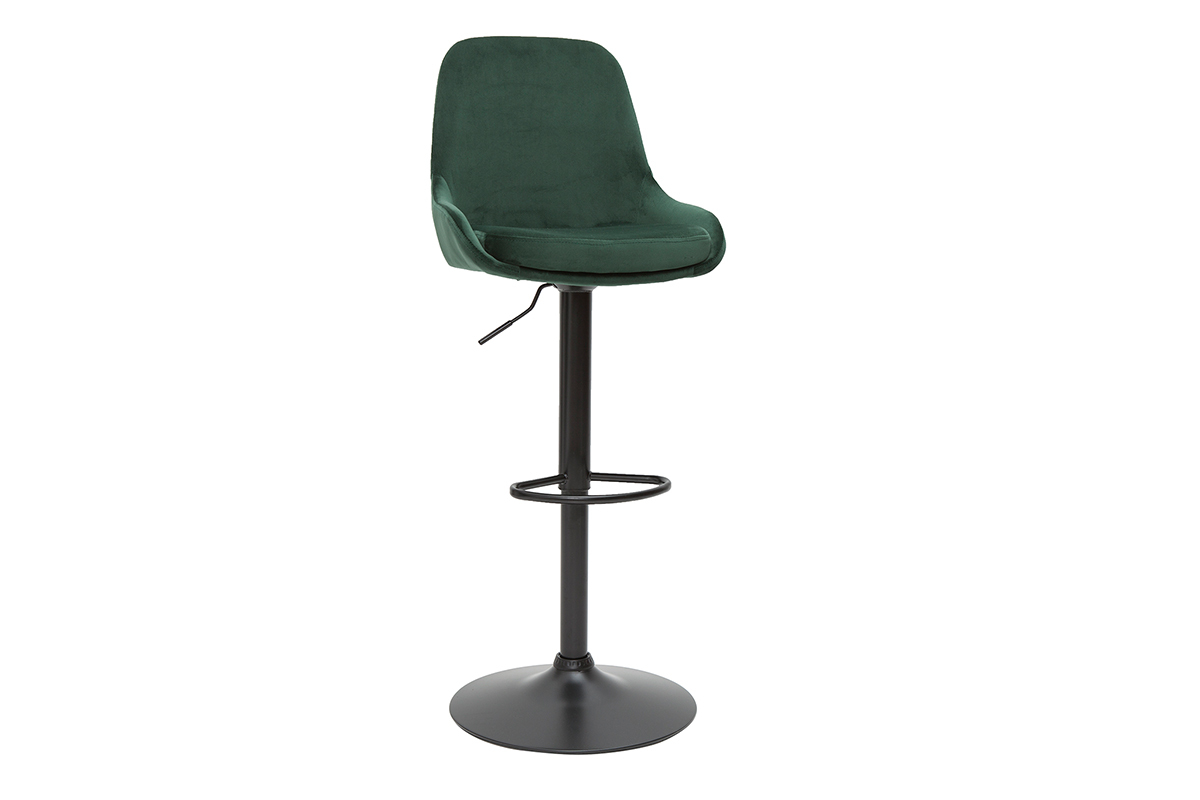 Tabourets de bar design rglables velours vert (lot de 2) HOLO