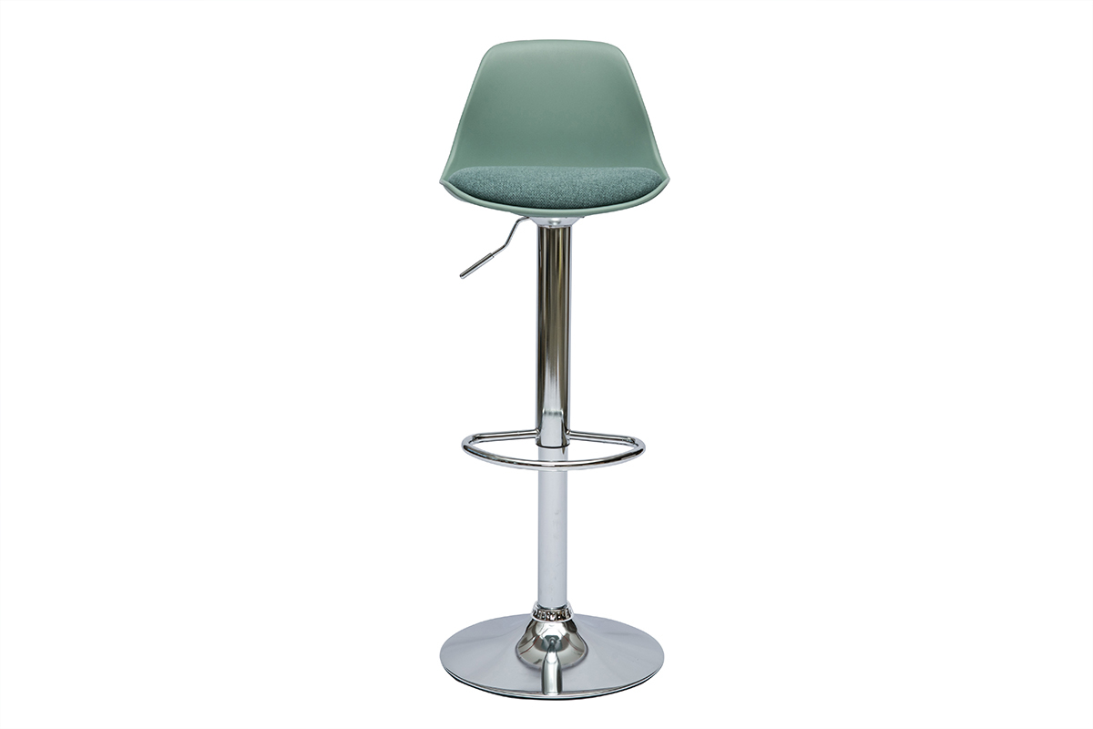 Tabourets de bar design vert de gris (lot de 2) STEEVY