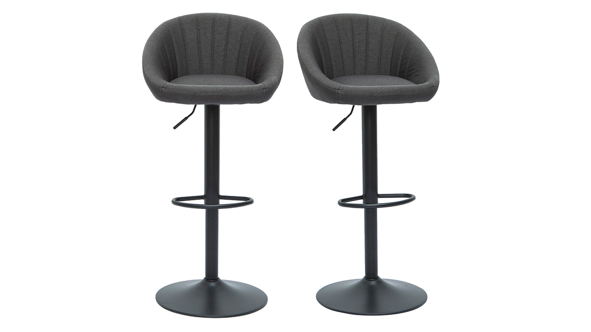 Tabourets de bar rglables design gris anthracite (lot de 2) SHERU