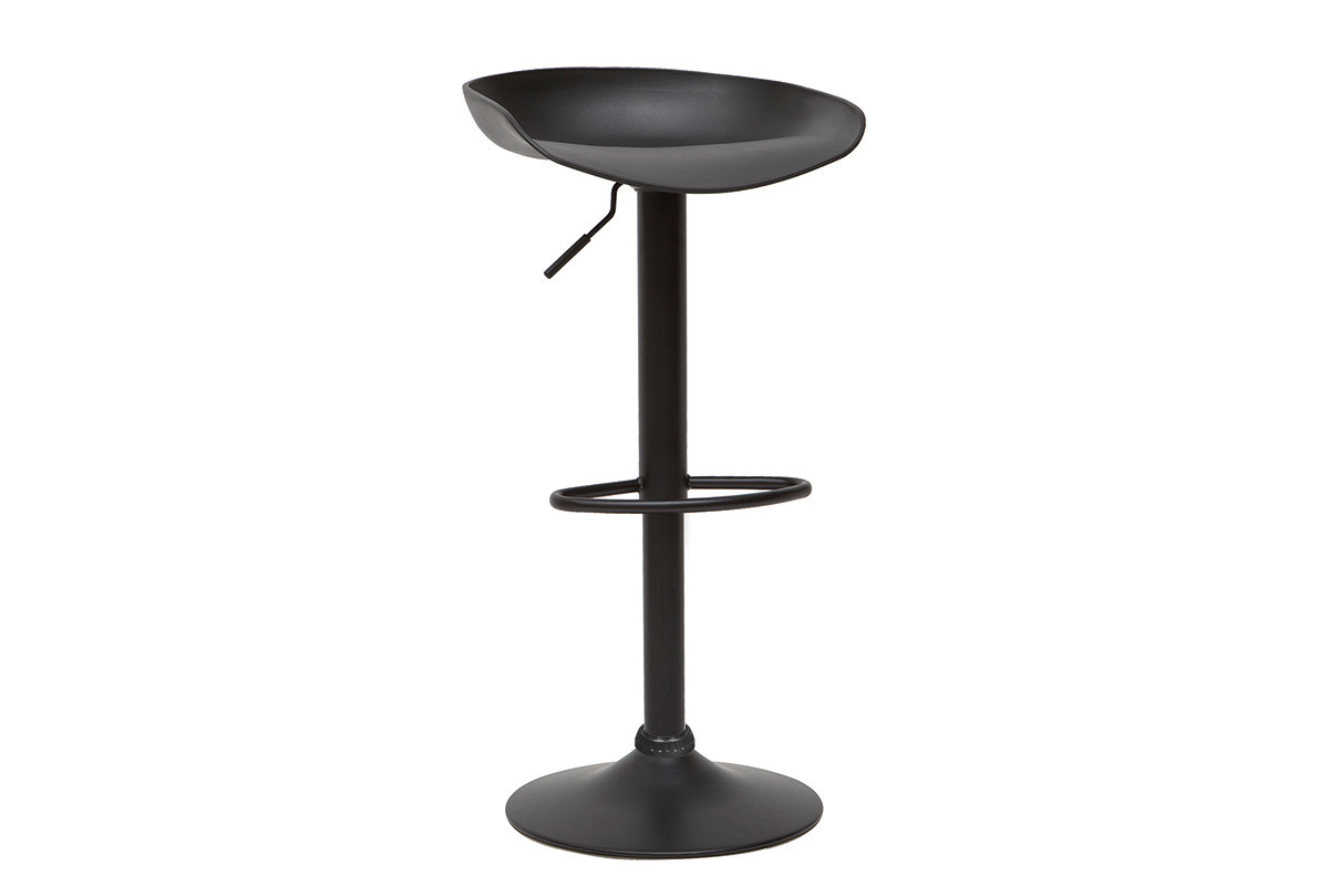 Tabourets de bar rglables design noirs H65 cm (lot de 2) PEBBLE