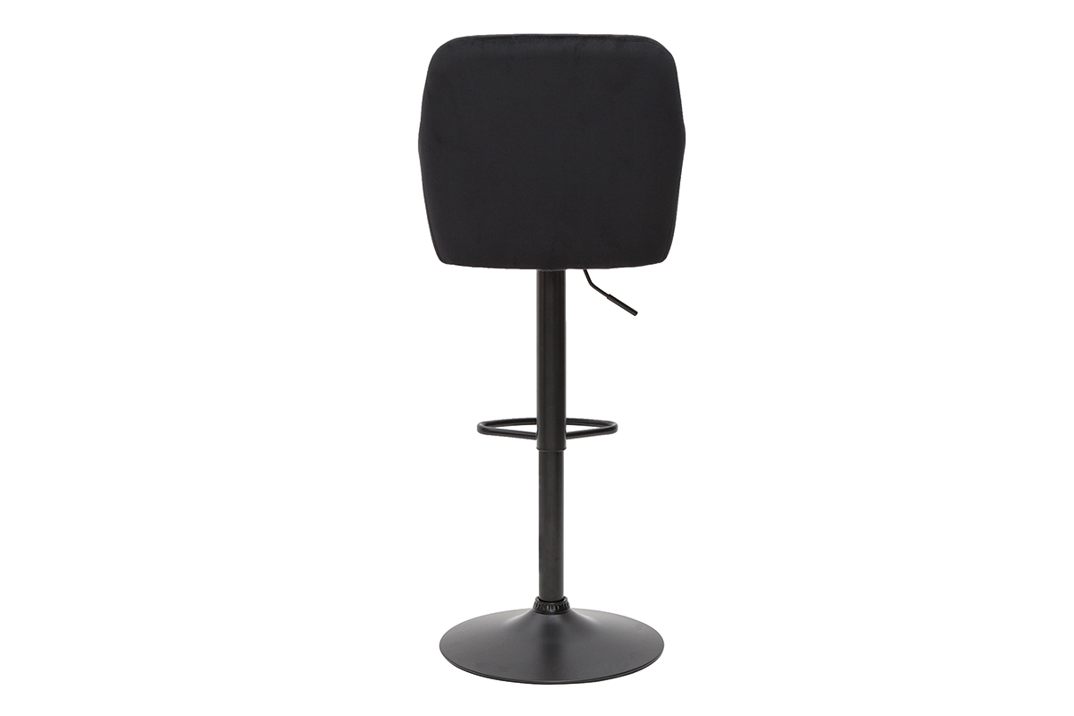 Tabourets de bar rglables en velours noir et mtal (lot de 2) AMIKA