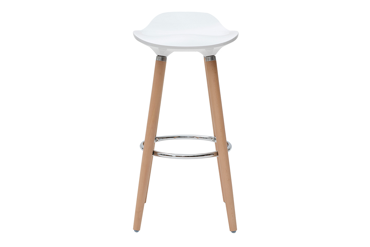 Tabourets de bar scandinaves blancs (lot de 2) GILDA