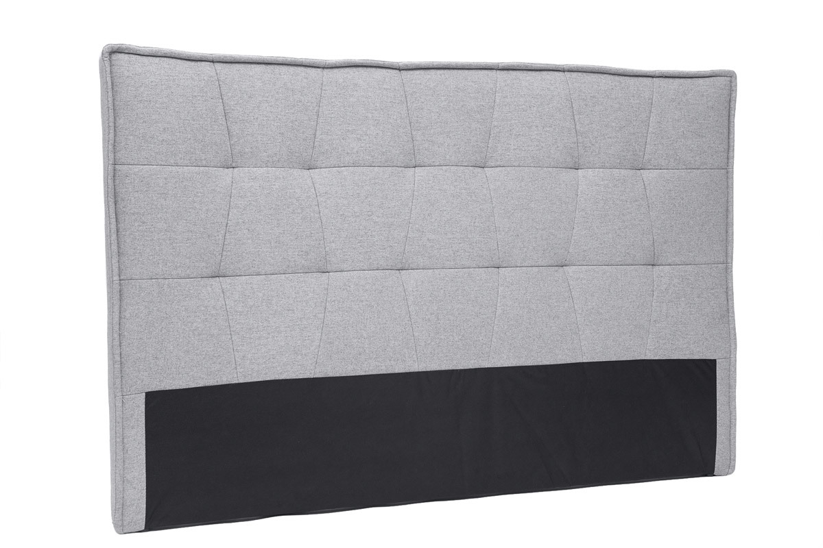 Tte de lit en tissu gris L150 cm SUKA