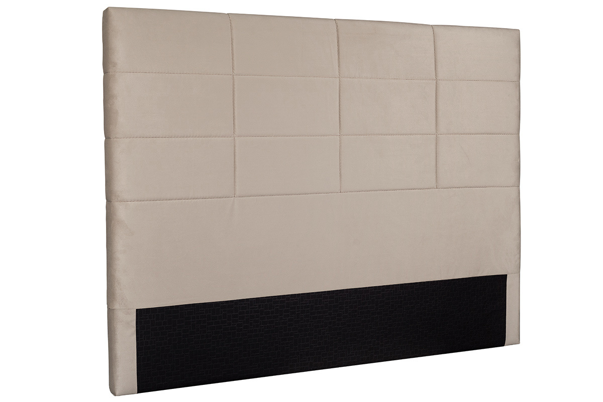 Tte de lit moderne en tissu velours taupe L160 cm ANATOLE